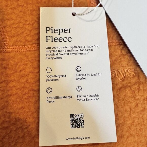 Halfdays Pieper Fleece Jacket Sunset Orange Size M NWT $189 - Picture 8 of 9